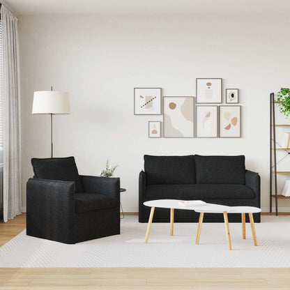 Set di divani 2 pz Nero Tessuto