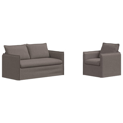 Set di divani 2 pz Tortora Tessuto