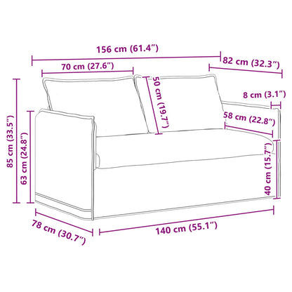 Set di divani 2 pcs Blu 156 x 82 x 85 cm Tessuto | homemem39