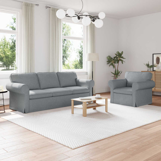 Set di divani 2 pcs Grigio chiaro 215 x 82 x 80 cm Tessuto | homemem39