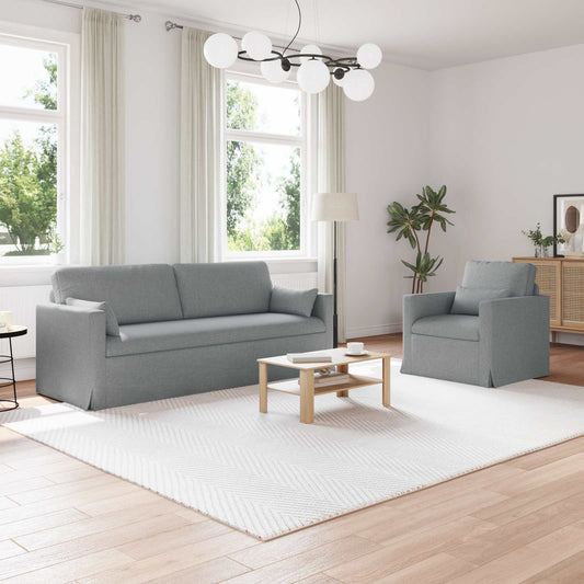 Set di divani 2 pcs Grigio chiaro 198 x 78 x 80 cm Tessuto | homemem39