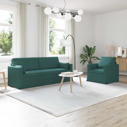 Set di divani 2 pcs Verde Scuro 198 x 78 x 80 cm Tessuto | homemem39