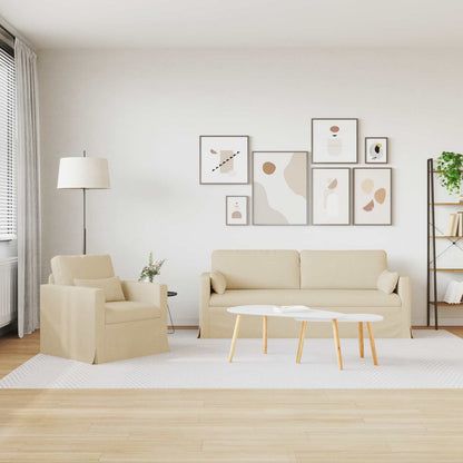 Set di divani 2 pcs Crema 198 x 78 x 80 cm Tessuto | homemem39