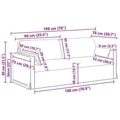 Set di divani 2 pcs Crema 198 x 78 x 80 cm Tessuto | homemem39