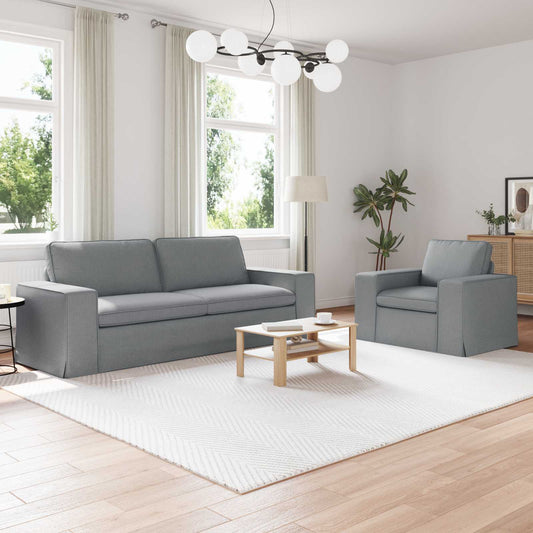 Set di divani 2 pcs Grigio chiaro 222 x 80 x 82 cm Tessuto | homemem39