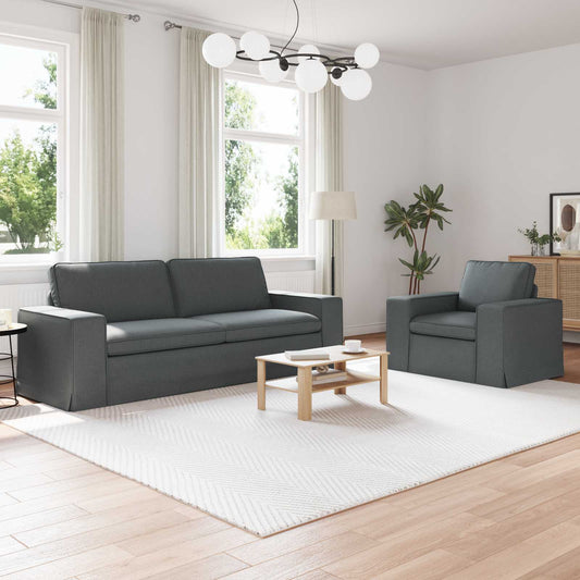 Set di divani 2 pcs Grigio scuro 222 x 80 x 82 cm Tessuto | homemem39