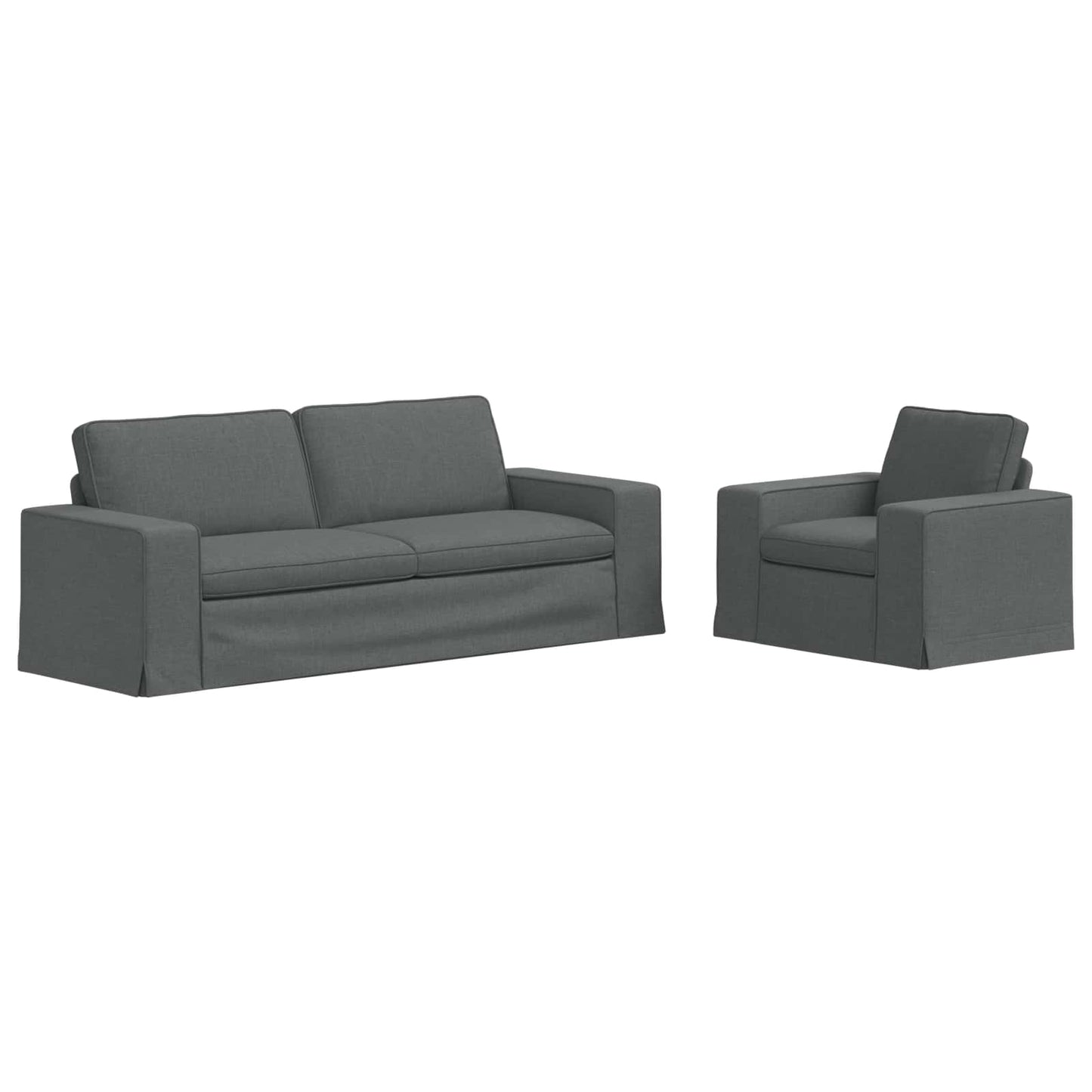 Set di divani 2 pz Grigio scuro Tessuto