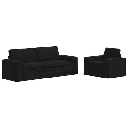 Set di divani 2 pz Nero Tessuto