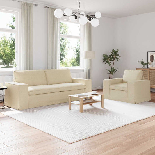 Set di divani 2 pcs Crema 222 x 80 x 82 cm Tessuto | homemem39