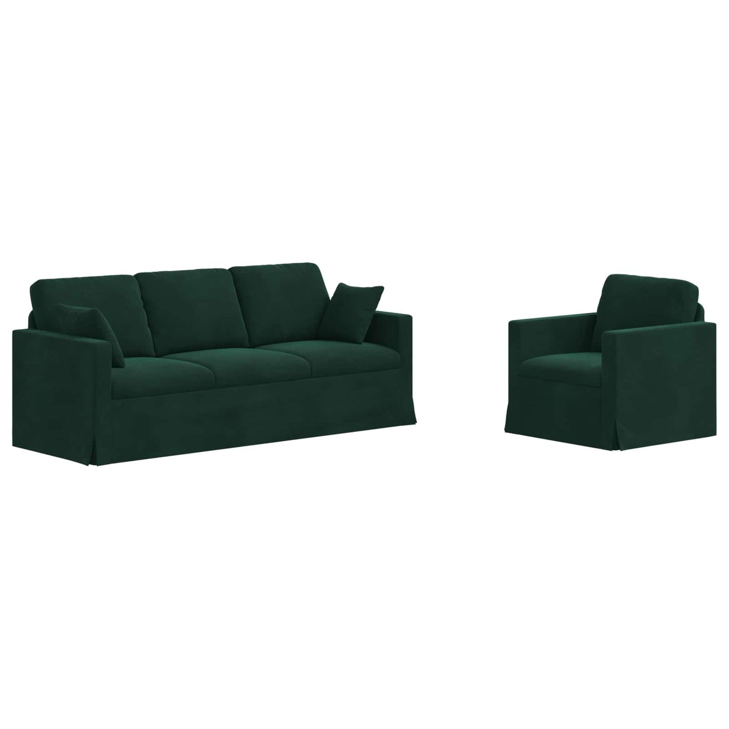 Set di divani 2 pcs Verde Scuro 198 x 78 x 80 cm Velluto | homemem39