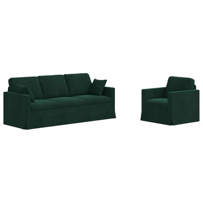 Set di divani 2 pcs Verde Scuro 198 x 78 x 80 cm Velluto | homemem39