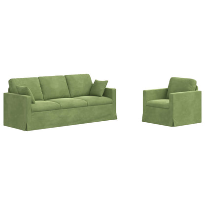 Set di divani 2 pcs Verde chiaro 198 x 78 x 80 cm Velluto | homemem39