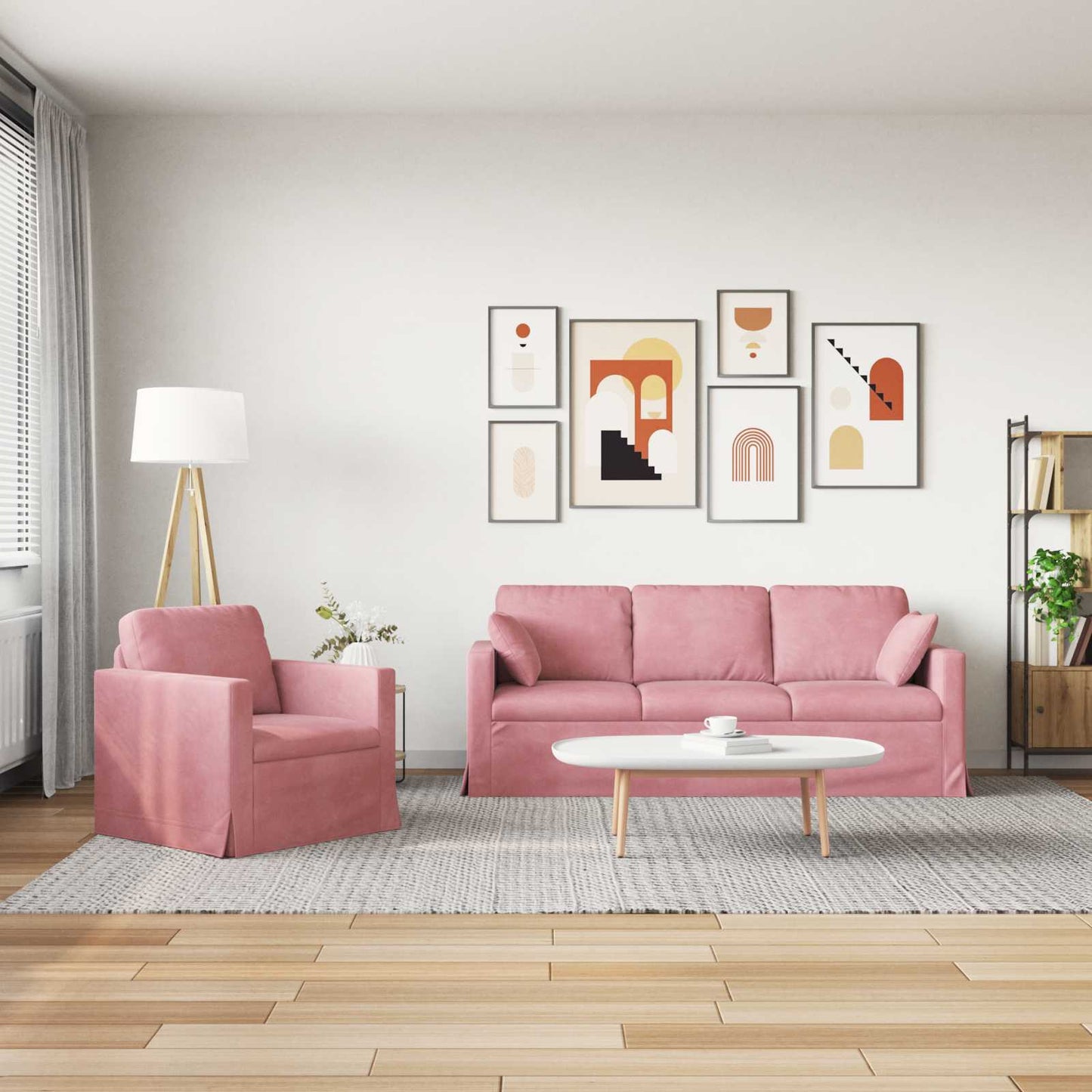 Set di divani 2 pcs Rosa 198 x 78 x 80 cm Velluto | homemem39