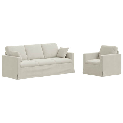 Set di divani 2 pcs Crema 198 x 78 x 80 cm Velluto | homemem39