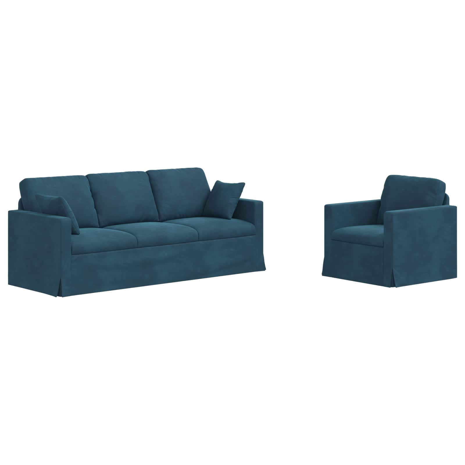 Set di divani 2 pcs Blu 198 x 78 x 80 cm Velluto | homemem39