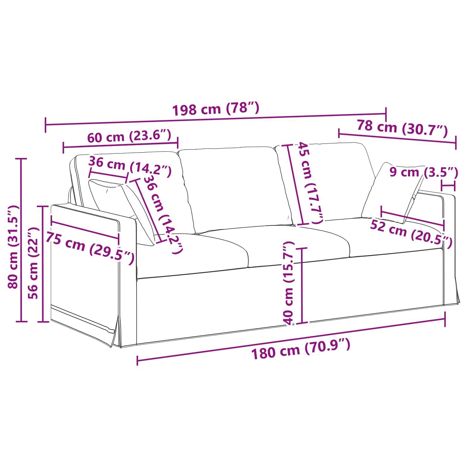 Set di divani 2 pcs Blu 198 x 78 x 80 cm Velluto | homemem39