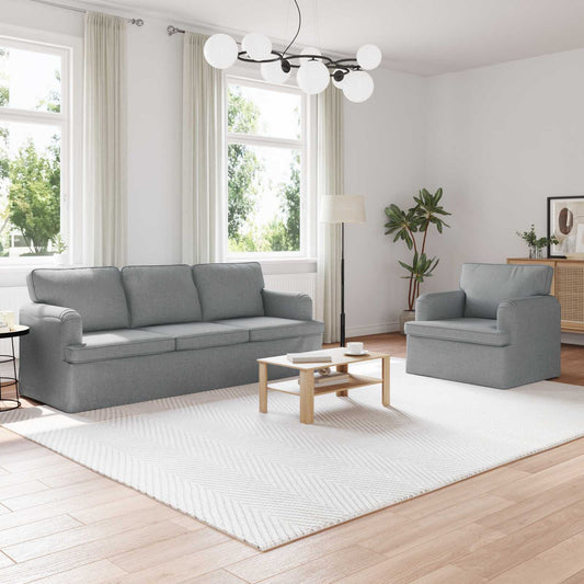 Set di divani 2 pcs Grigio chiaro 201 x 80 x 85 cm Tessuto | homemem39
