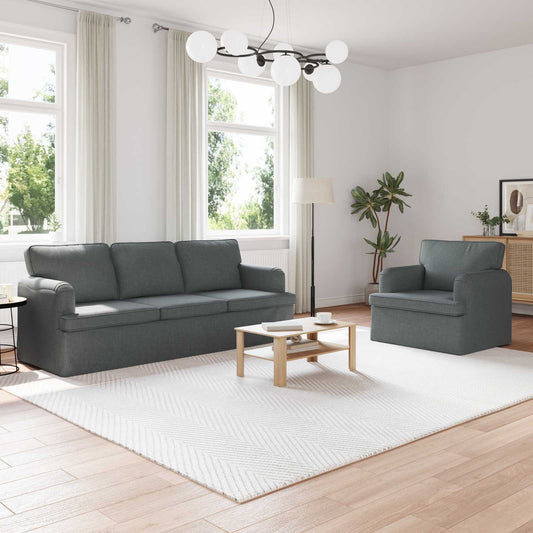Set di divani 2 pcs Grigio scuro 201 x 80 x 85 cm Tessuto | homemem39