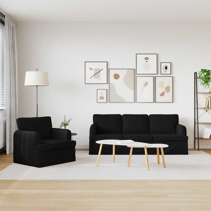 Set di divani 2 pcs Nero 201 x 80 x 85 cm Tessuto | homemem39