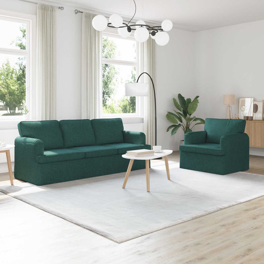 Set di divani 2 pcs Verde Scuro 201 x 80 x 85 cm Tessuto | homemem39