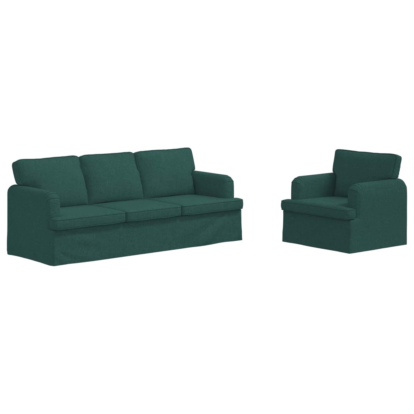 Set di divani 2 pcs Verde Scuro 201 x 80 x 85 cm Tessuto | homemem39