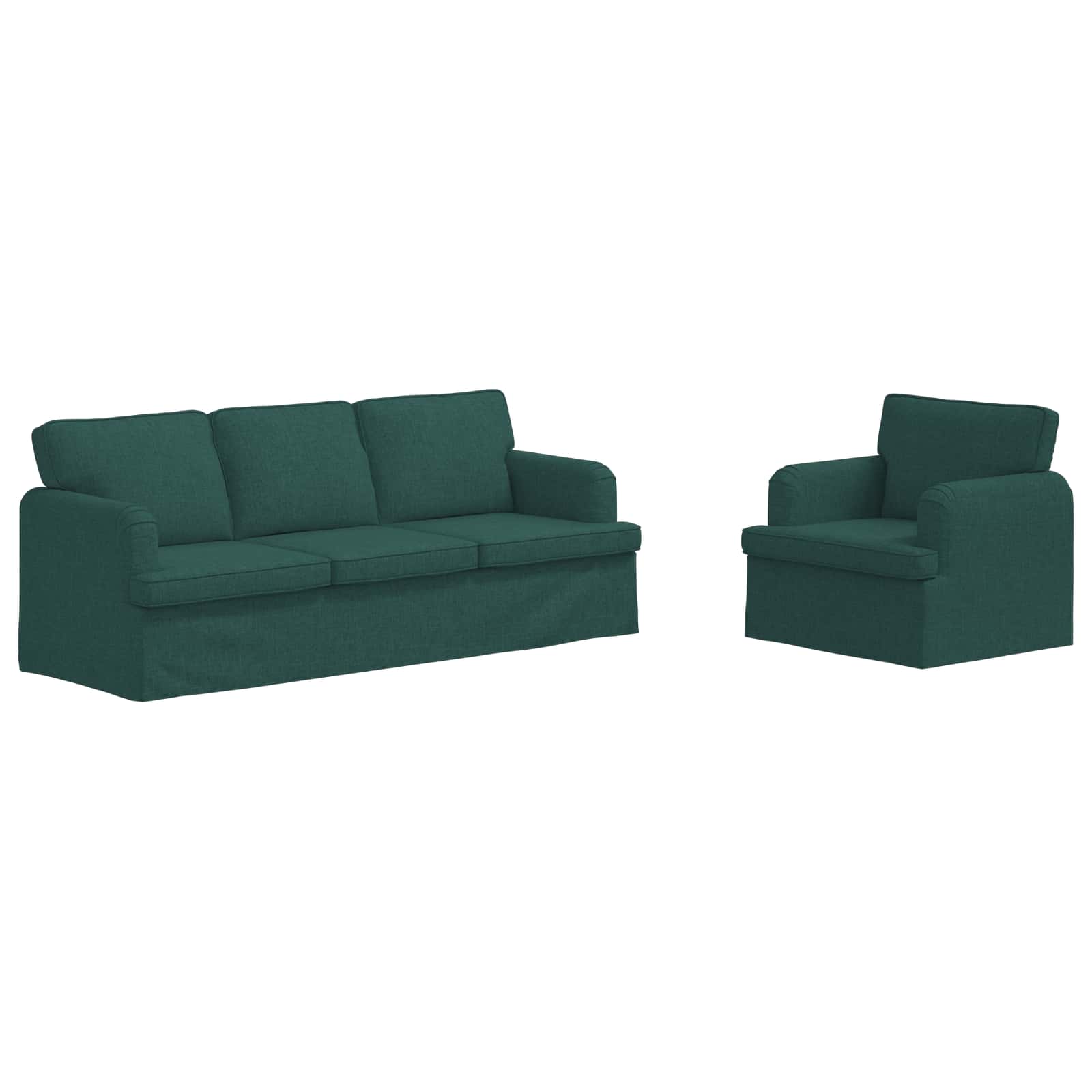 Set di divani 2 pcs Verde Scuro 201 x 80 x 85 cm Tessuto | homemem39