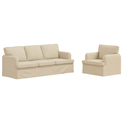 Set di divani 2 pcs Crema 201 x 80 x 85 cm Tessuto | homemem39