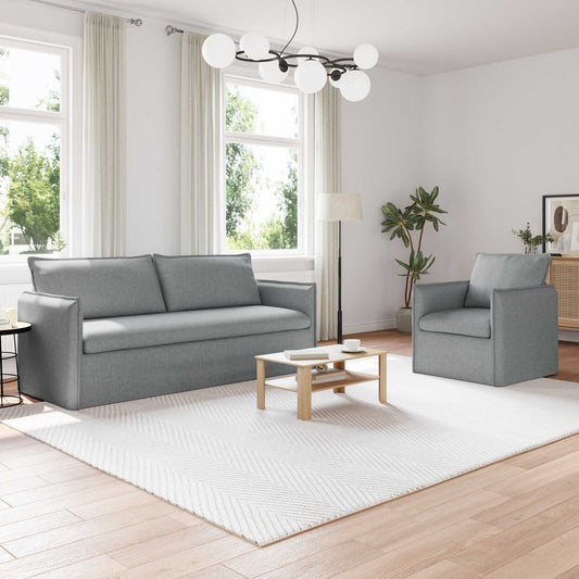 Set di divani 2 pcs Grigio Chiaro 196 x 82 x 85 cm Tessuto | homemem39