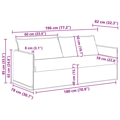 Set di divani 2 pcs Tortora 196 x 82 x 85 cm Tessuto | homemem39