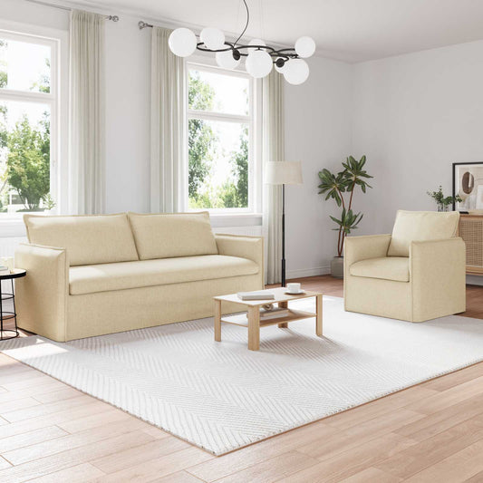 Set di divani 2 pcs Crema 196 x 82 x 85 cm Tessuto | homemem39
