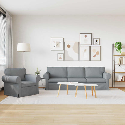 Set di divani 2 pcs Grigio chiaro 245 x 82 x 80 cm Tessuto | homemem39
