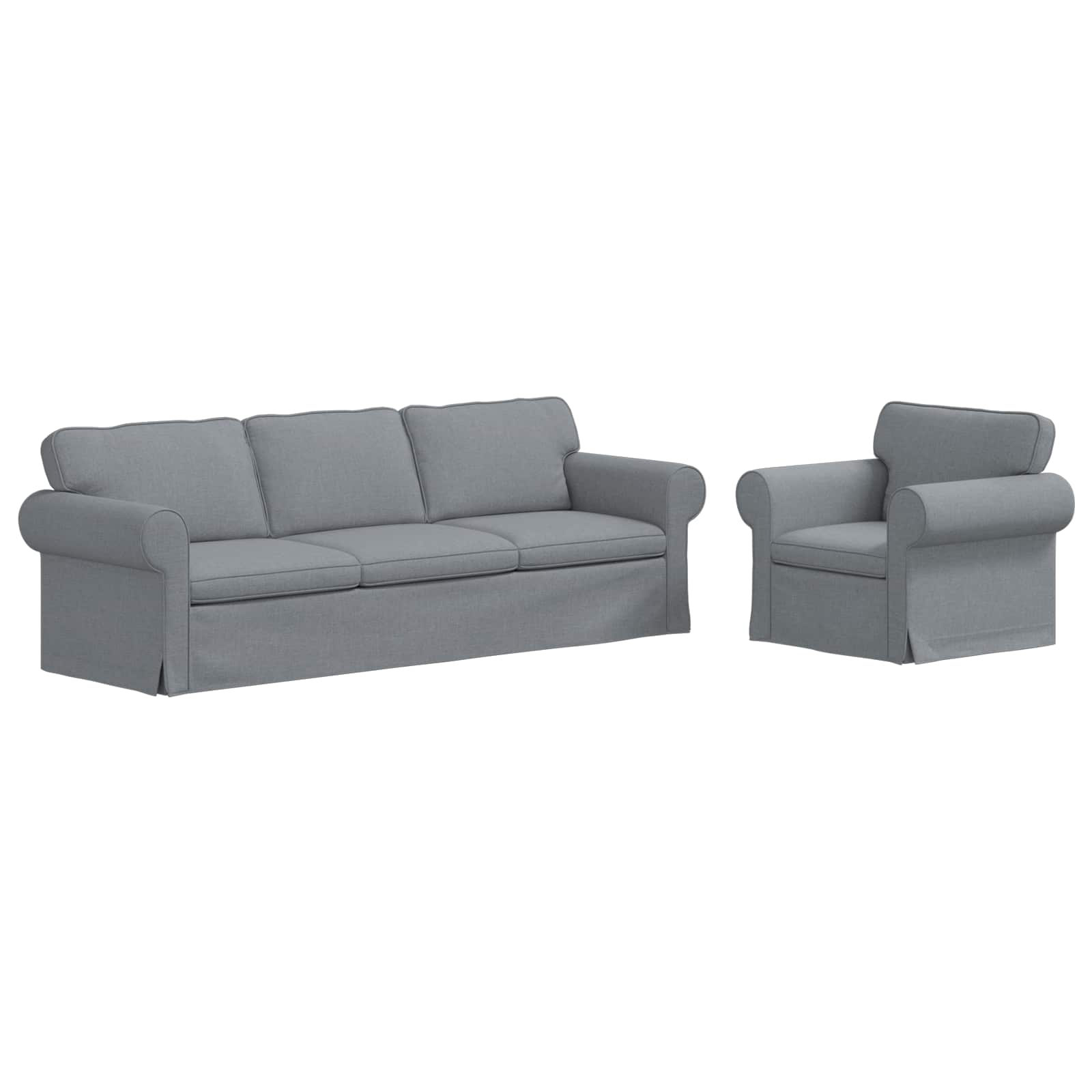 Set di divani 2 pcs Grigio chiaro 245 x 82 x 80 cm Tessuto | homemem39