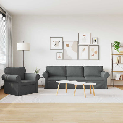 Set di divani 2 pcs Grigio scuro 245 x 82 x 80 cm Tessuto | homemem39
