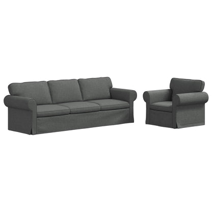 Set di divani 2 pcs Grigio scuro 245 x 82 x 80 cm Tessuto | homemem39