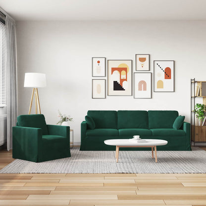 Set di divani 2 pcs Verde Scuro 228 x 78 x 80 cm Velluto | homemem39
