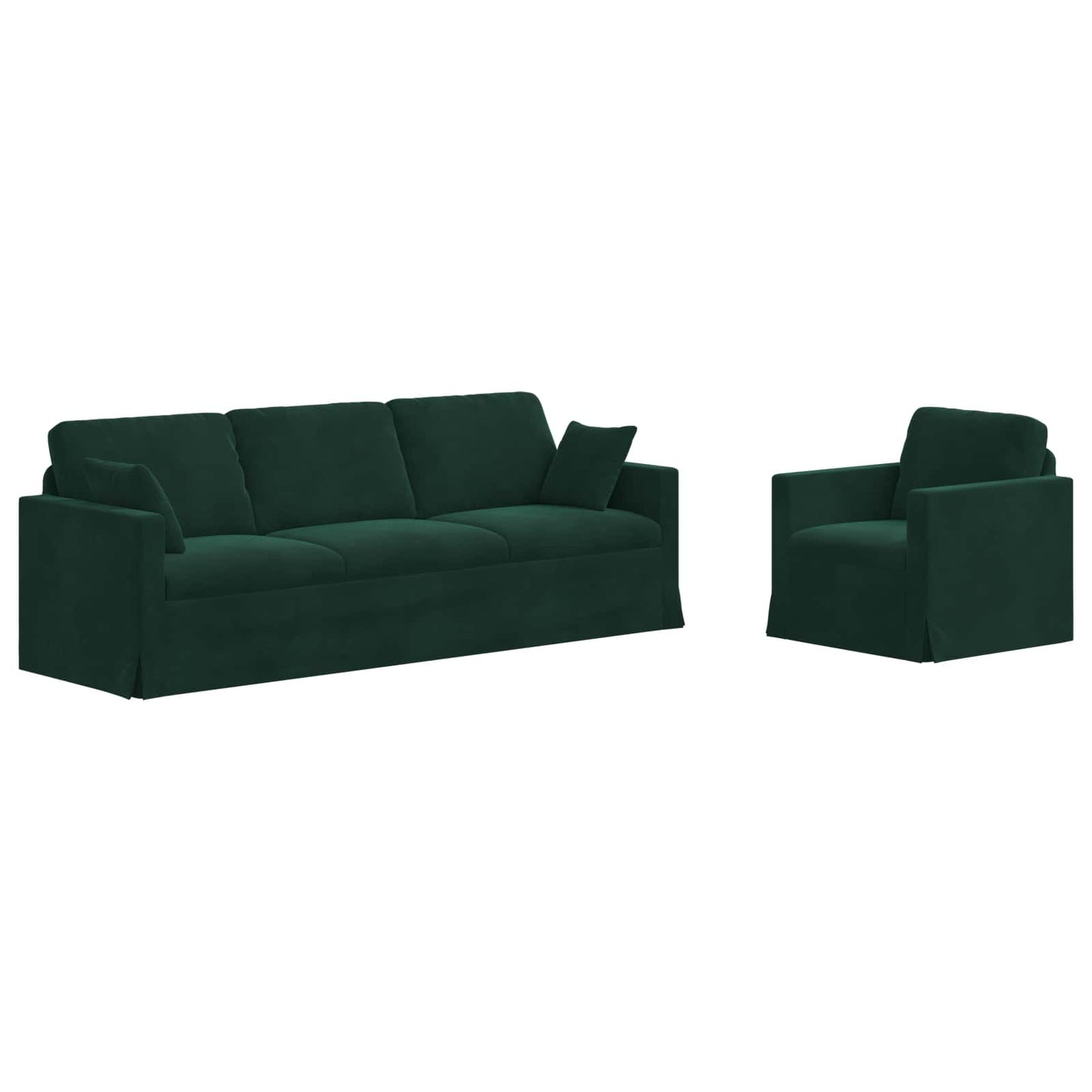 Set di divani 2 pcs Verde Scuro 228 x 78 x 80 cm Velluto | homemem39
