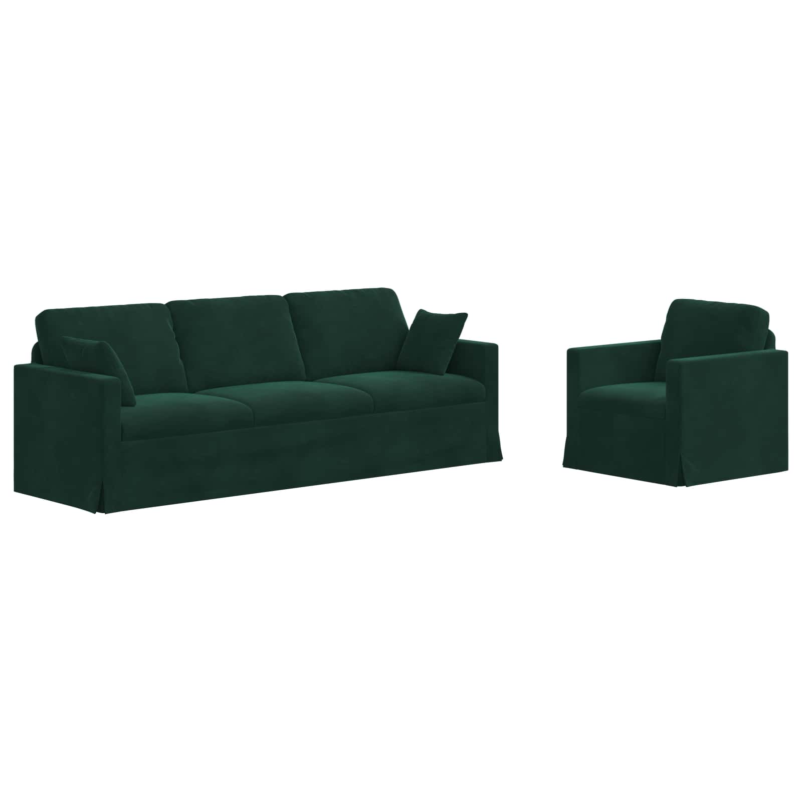 Set di divani 2 pcs Verde Scuro 228 x 78 x 80 cm Velluto | homemem39