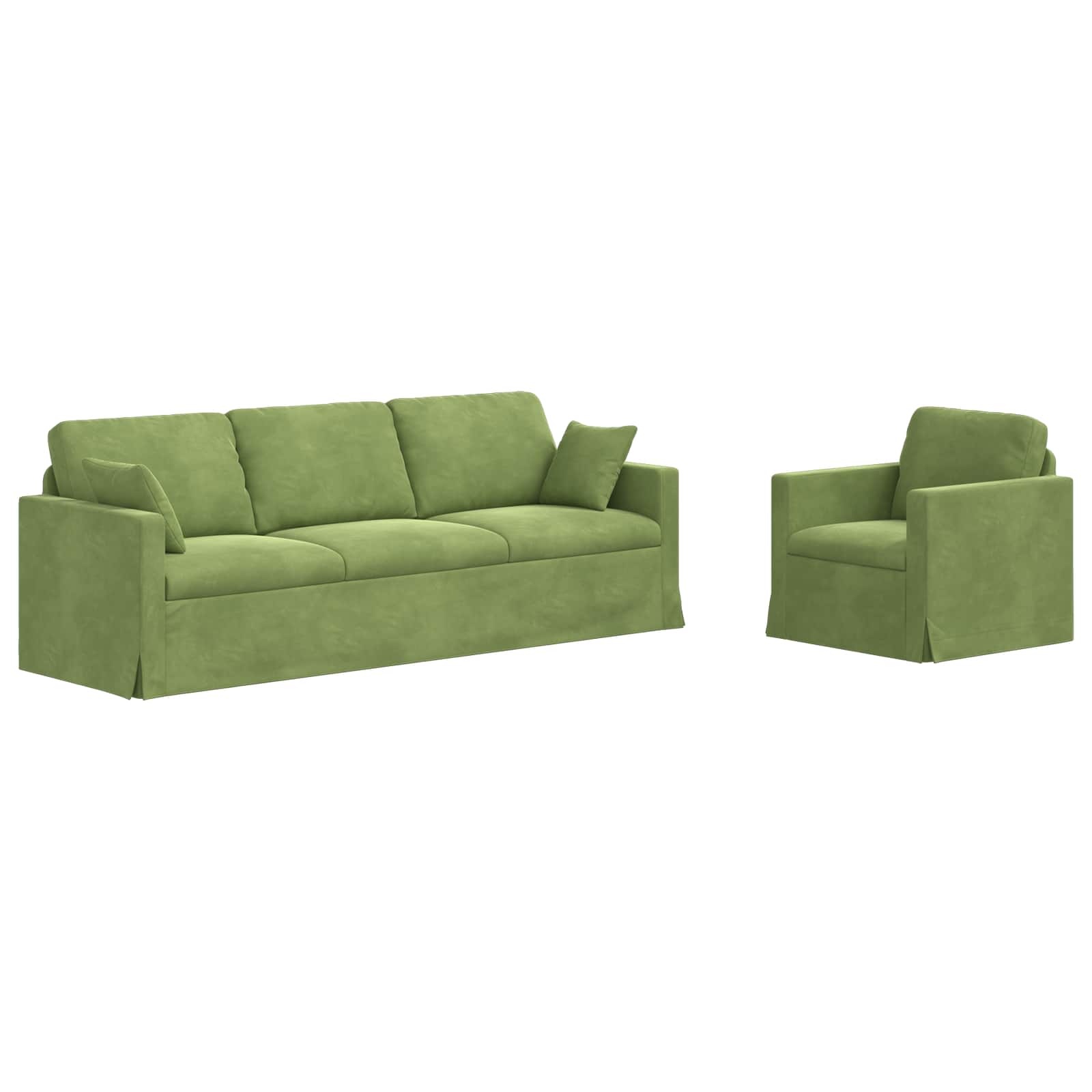 Set di divani 2 pcs Verde chiaro 228 x 78 x 80 cm Velluto | homemem39