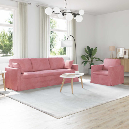 Set di divani 2 pcs Rosa 228 x 78 x 80 cm Velluto | homemem39