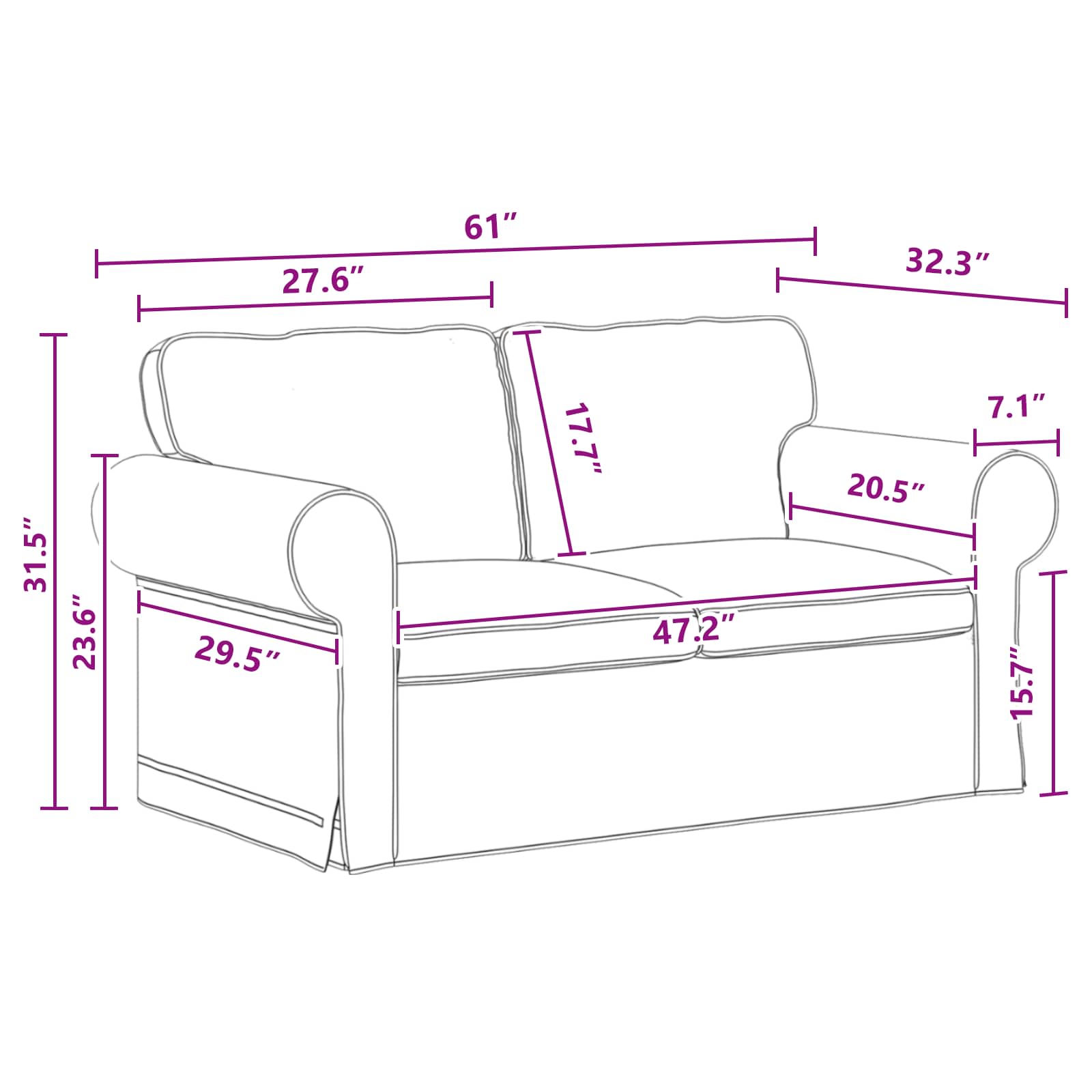 Divano Grigio scuro 155 x 82 x 80 cm Tessuto | homemem39