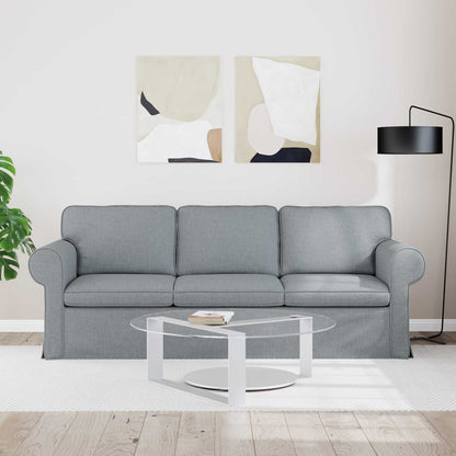 Divano Grigio chiaro 215 x 82 x 80 cm Tessuto