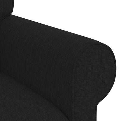 Divano Nero 215 x 82 x 80 cm Tessuto | homemem39