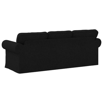 Divano Nero 215 x 82 x 80 cm Tessuto | homemem39