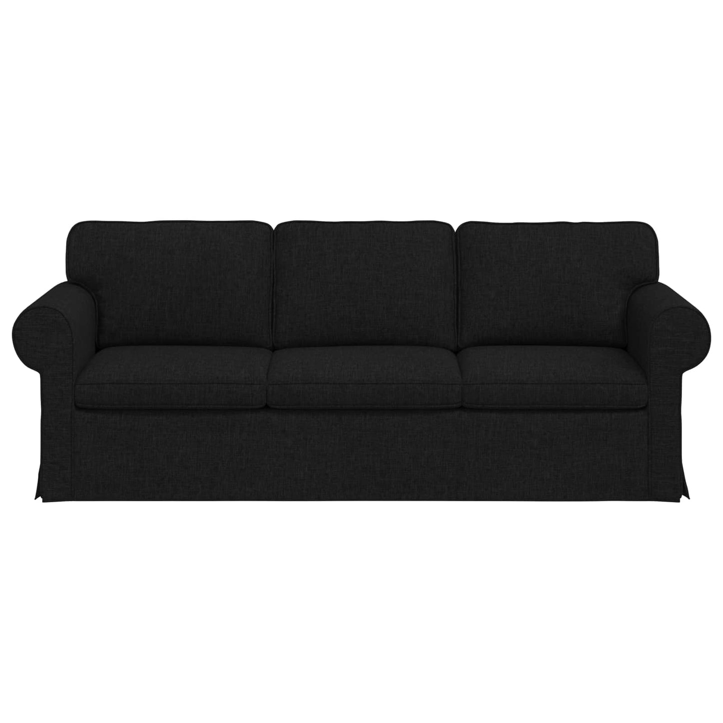 Divano Nero 215 x 82 x 80 cm Tessuto | homemem39