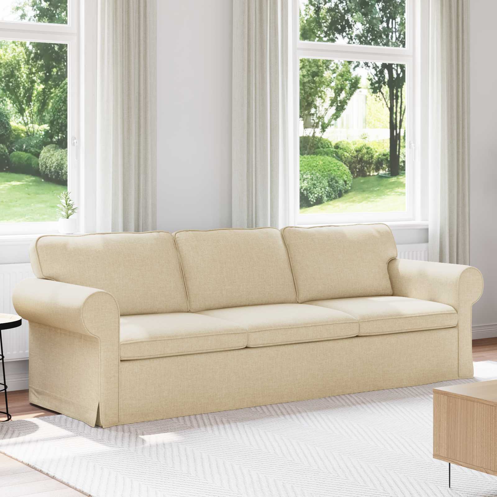 Divano Crema 245 x 82 x 80 cm Tessuto | homemem39