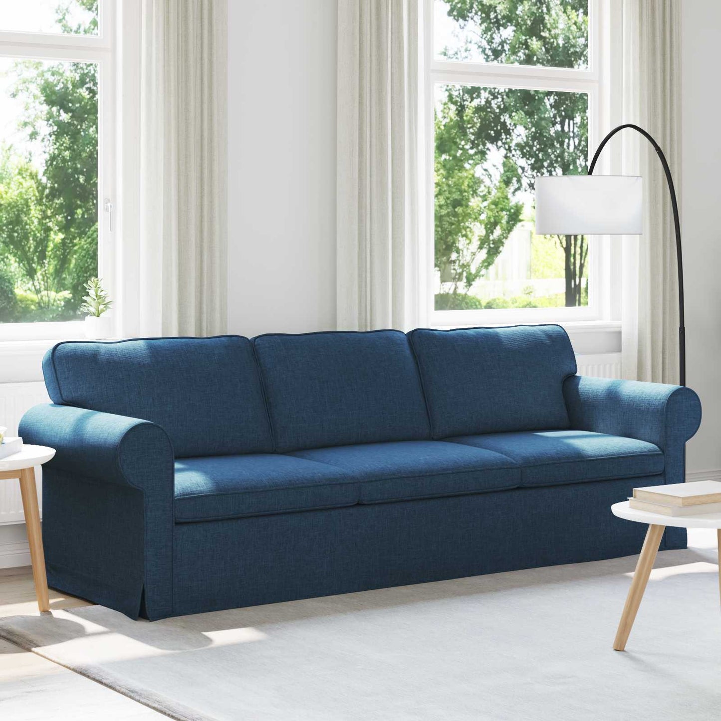 Divano Blu 245 x 82 x 80 cm Tessuto | homemem39
