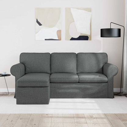 Divano Grigio scuro 195 x 138 x 80 cm Tessuto