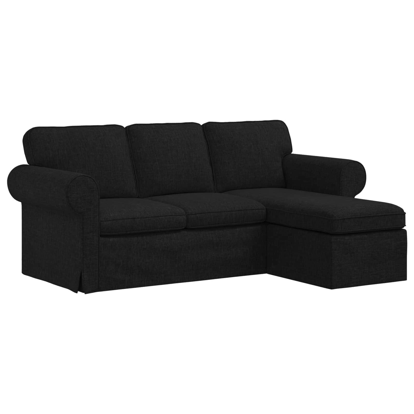 Divano Nero 195 x 138 x 80 cm Tessuto | homemem39