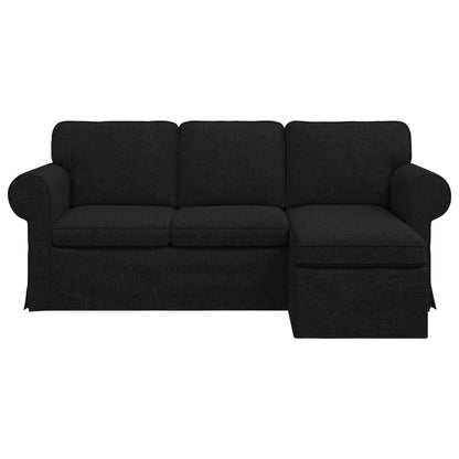 Divano Nero 195 x 138 x 80 cm Tessuto | homemem39