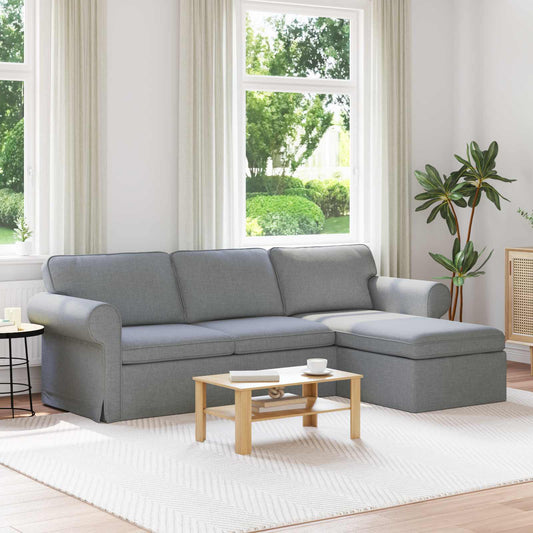 Divano Grigio chiaro 245 x 138 x 80 cm Tessuto